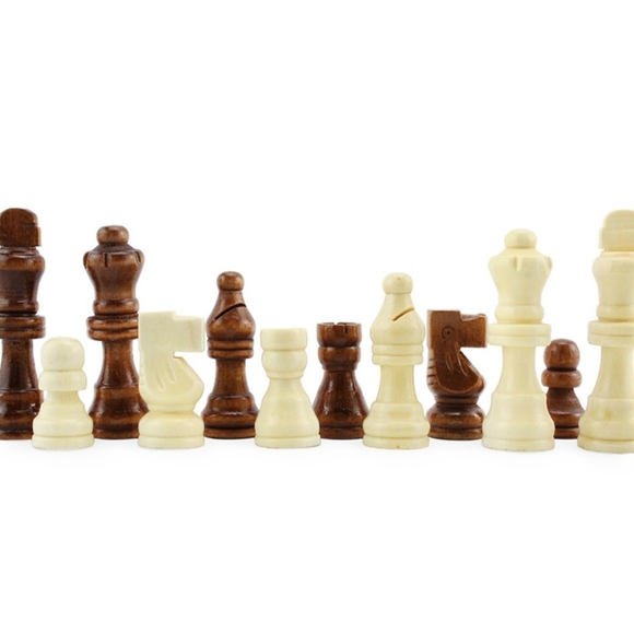 Complete Wooden Chess Pieces (32 Pieces), Wooden Replacement Chess Figures - Picture 2 of 5